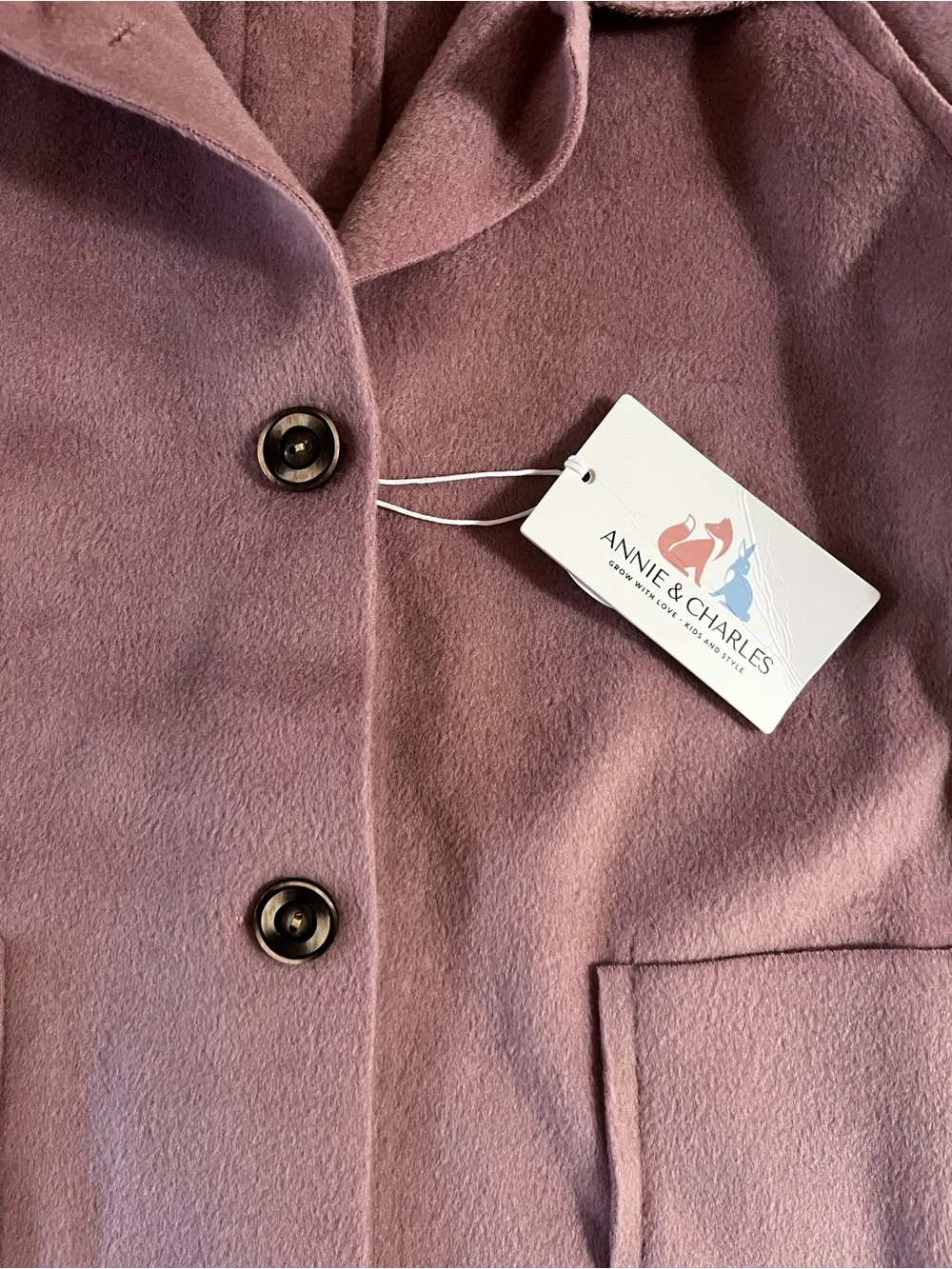 Kids Lavender Button-Front Pea Coat by Annie & Charles